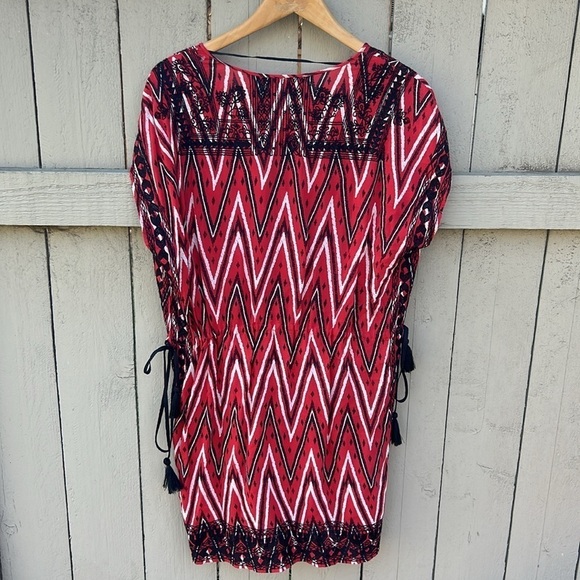 NWT Zara Woman Beach Cover Up Tunic Embroidered Side Ties Bohemian Sz L - Picture 5 of 7